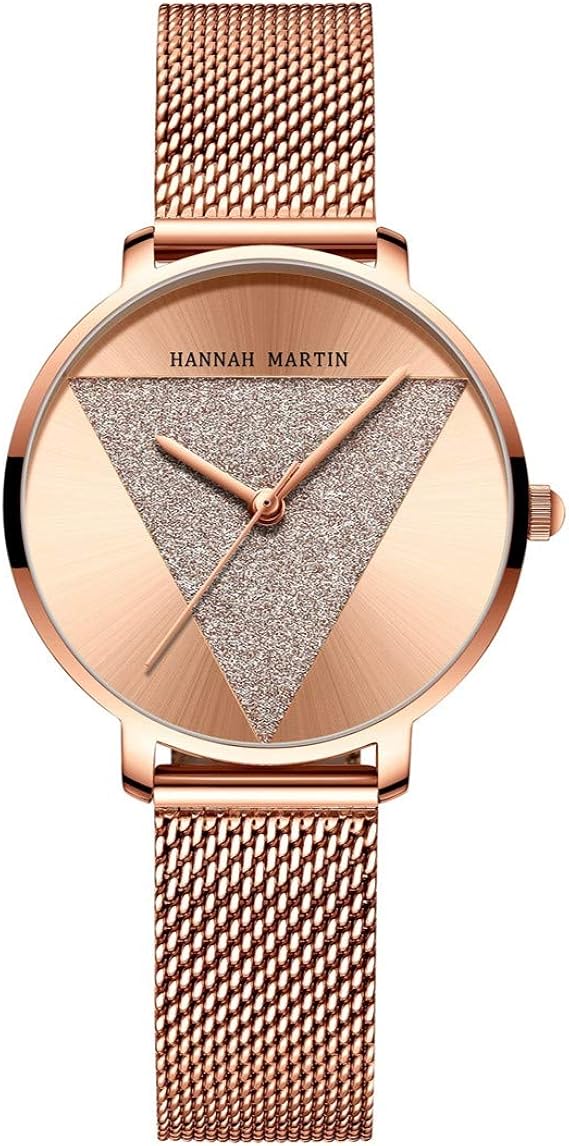Amazon レディース 腕時計 Hannah Martinシルバーブラックローズゴールドメタルストラップ おしゃれ クラシック シンプル 女性 ビジネス 防水時計日本製クオーツ バングル ブレスレット ローズゴールド レディース腕時計 腕時計 通販