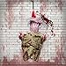 Halloween Haunters Life-Size Mutilated Man Zombie Ghoul Bloody Torso Hanging from Pierced Tongue Prop Decoration - Thick Rubber Latex Scary Human Dead Body, Severed Arms & Legs, Exposed Veins Flesh