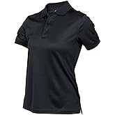 LAPG Women's Recon Jersey Short Sleeve Polo Shirt, Anti-Wrinkle Moisture Wicking Tactical Polo Shirt for Women