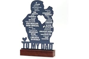 HEARTFELT GIFTING Dad Gifts from Daughter - Meaningful Fathers Day, Birthday, Christmas Sentimental Present for Father, Step Bonus Dad Daddy Papa Pop Old Man Acrylic Keepsake Plaque for Desk Decor Office Home