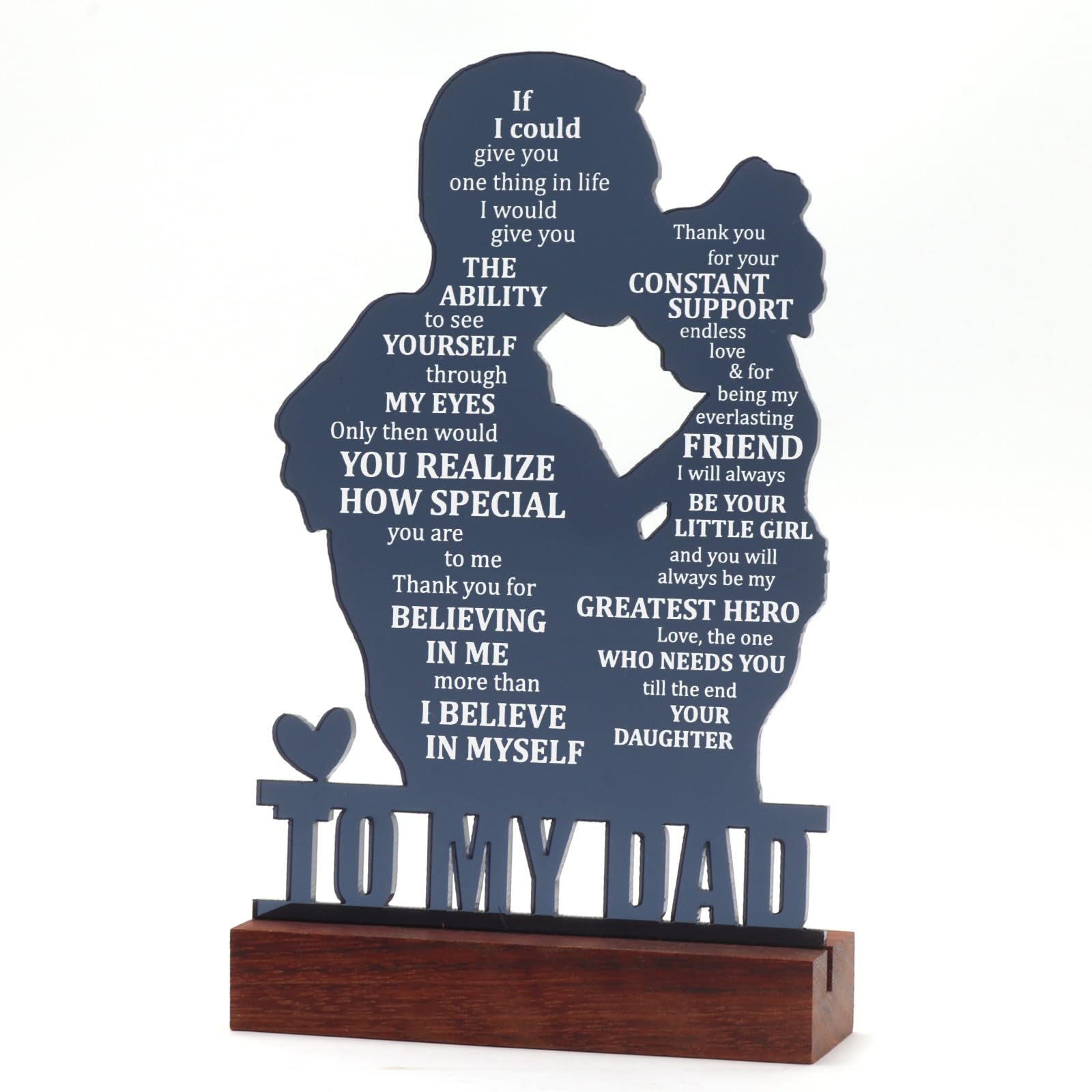 Dad Gifts from Daughter - Meaningful Fathers Day, Birthday, Christmas Sentimental Present for Father, Step Bonus Dad Daddy Papa Pop Old Man Acrylic Keepsake Plaque for Desk Decor Office Home