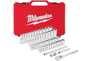 Milwaukee Electric Tools MLW48-22-9004 1/4In Ratchet & Socket Set - SAE & Metric