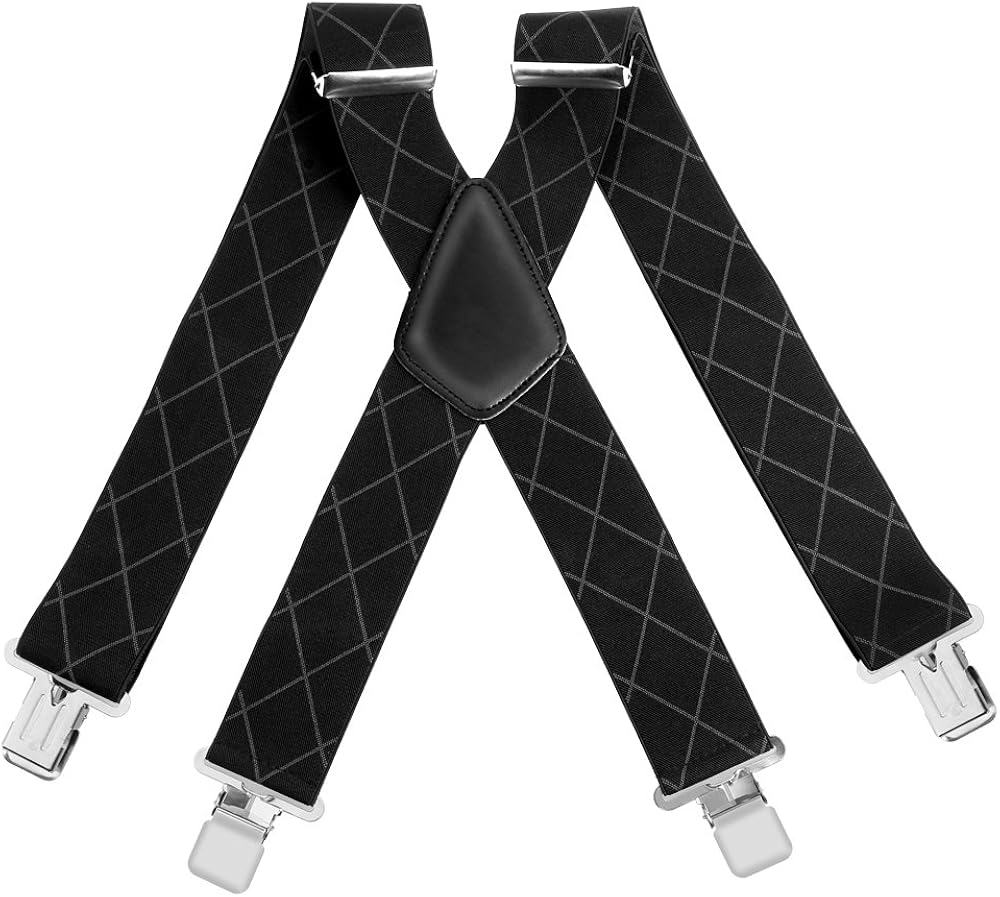Durable 5CM Wide Mens Braces Suspenders X Style Elastic and Adjustable
