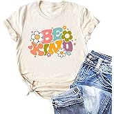 Be Kind Shirt Flroal Kindness Shirt for Women Funny Inspirational Teacher Casual Short Sleeve Tee Tops