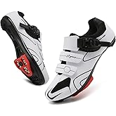 Vicogn Mens Womens Cycling Shoes Compatible with Peloton Indoor Bicycle Pedals Clip in Road Bike Shoes Pre-Installed with Look Delta Cleats