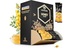 HONIGMA® Deliciously Sweet Acacia Honey Sticks - 50 Count (12g each) | Pure Ukrainian Honey | Sustainably Sourced | Bursting with Flavor & Health Benefits