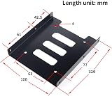 SAISN Mounting Bracket 2.5 to 3.5 Inch HDD SSD Mounting Kit 2 Pack Black view 3
