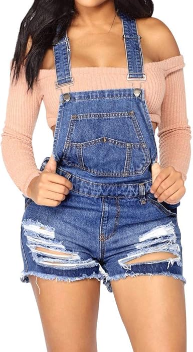 Dungarees Denim Womens Zerototensskinny Playsuit Jumpsuit Ripped Jeans Ladies Slim Fit Adjustable Straps Overalls Trousers Shorts Jumpsuits With Pockets Amazon Co Uk Clothing