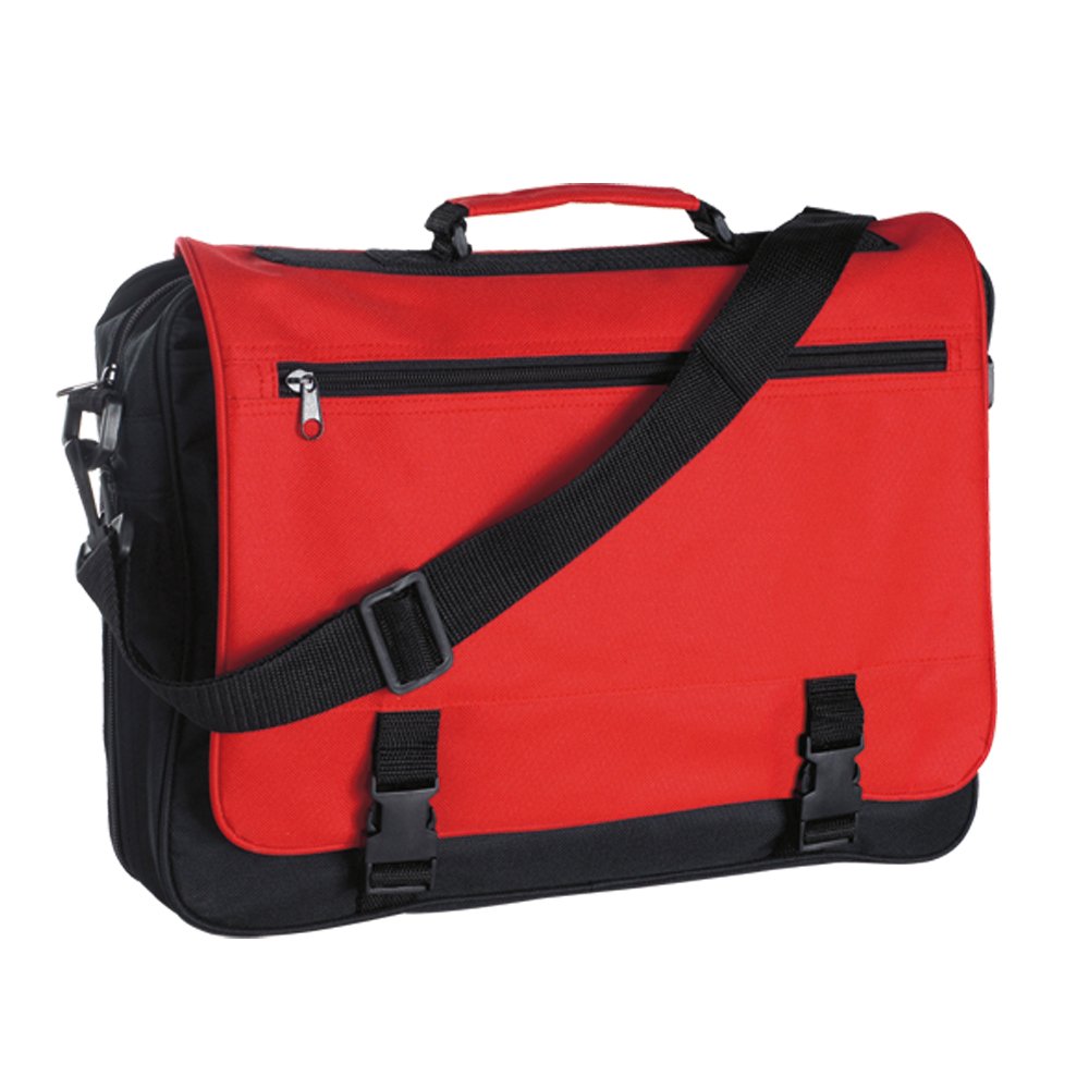 eBuyGB Messenger Bag For School, College and Work - Shoulder Meeting Bag (Red and Black)