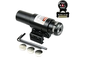 Higoo Red Laser Dot Sight, Military Picatinny Rail Tactical Hungting Red Laser Scope, Red Laser Pointer Presenter Pen Aiming Sight