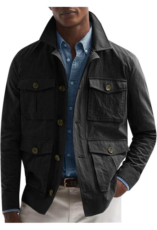 Amazon.com: MidwayUSA Men's Safari Jacket Khaki Large : Clothing