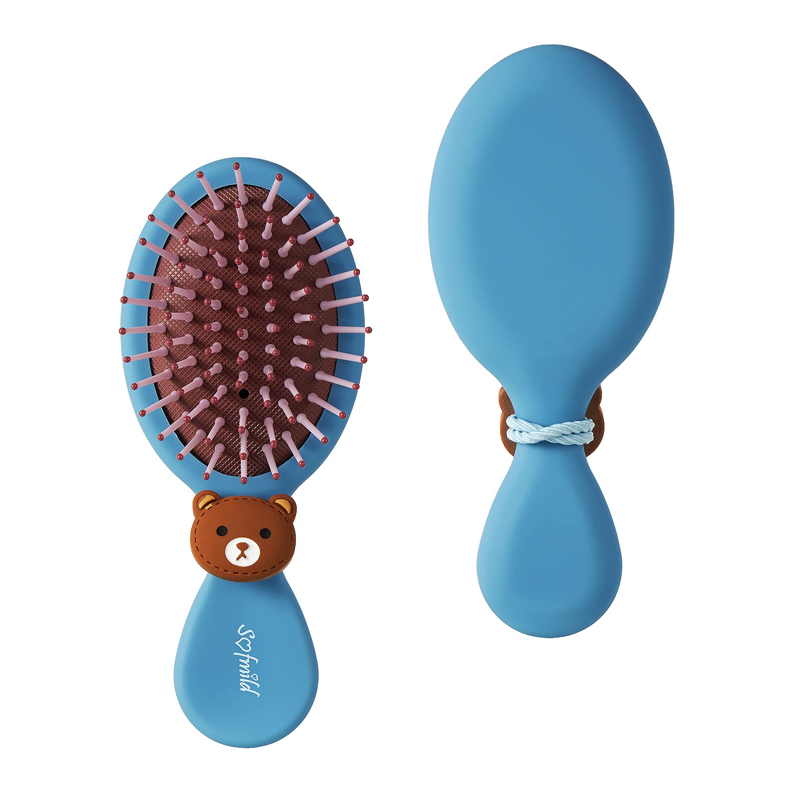Hair Brush, Detangler Brush for Girls Boys Women Men Kids Wet Dry Hair, Mini Travel Detangling Brush for All Hair Types Glide Through Tangles With Ease for Smoothing Massaging Detangling, Blue
