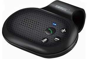 SUNITEC Hands Free Bluetooth for Car Cell Phone with Visor Clip, Wireless Bluetooth Car Speaker, Auto Power On Support Siri V