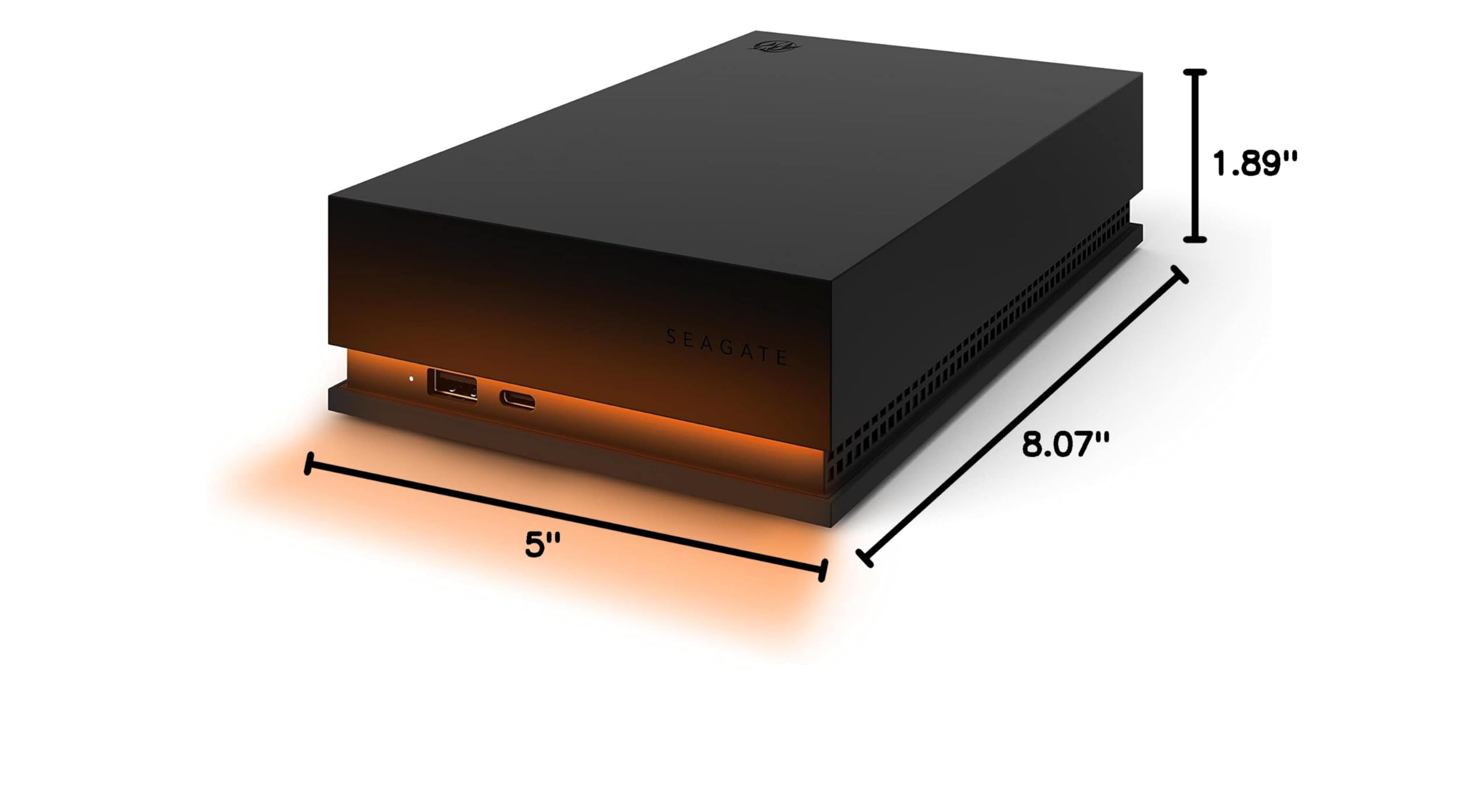 Seagate FireCuda Gaming Hub External Hard Drive HDD 8TB - USB 3.2, Customizable RGB LED lighting, Dual forward-facing USB for Desktop PC with Rescue Services (STKK8000400)
