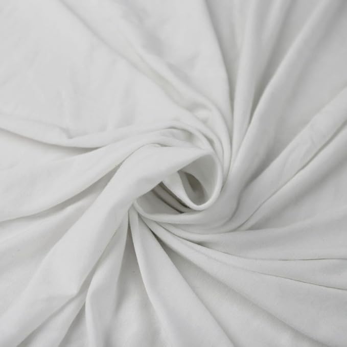 58" White Heavy Knit Fabric, 200GSM Rayon Jersey Knit