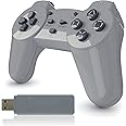 JoyRetro 2.4ghz Wireless Controller for Playstation Classic Mini [Turbo Edition] Turbo Buttons, Controllers for Playstation C