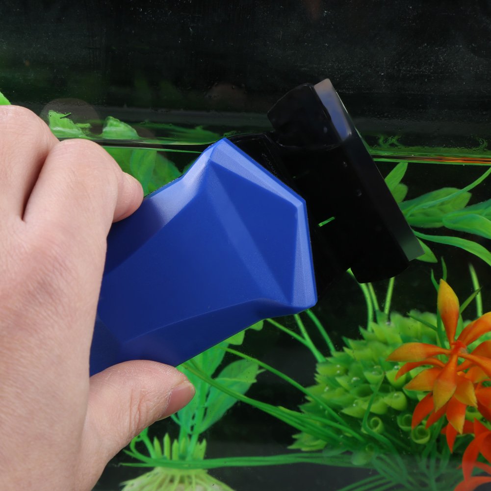 Aquarium Glass Cleaner Brush Fish Tank Glass Algae Scraper Magnetic Cleaner Scrubber Clean Tool for Acrylic & Glass Fish Tank