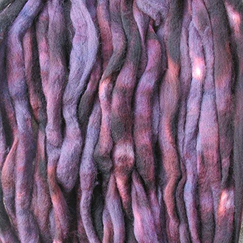 Wool Roving Craft Fiber. Hand Dyed Soft BFL Wool Top. Pre-drafted for easy Hand Spinning, Needle Felting, Wet Felting, Weaving, Embellishments and Felted Soap. 1 Ounce, Plum