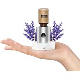 Mini Waterless Nebulizing Essential Oil Diffuser with 10ml Lavender Oil for Aromatherapy, Small Portable with Air Mist and Scent for Home, Room, House, Desk, Office, Travel - Silver