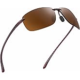 JIM HALO Sport Sunglasses for Men Women TR90 Rimless Frame for Running Fishing Cycling Driving
