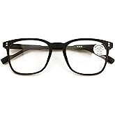 V.W.E. Lightweight Men Progressive Bifocal Reading Glasses – No Line, No Bubble – Clear Zero Power on Top Readers