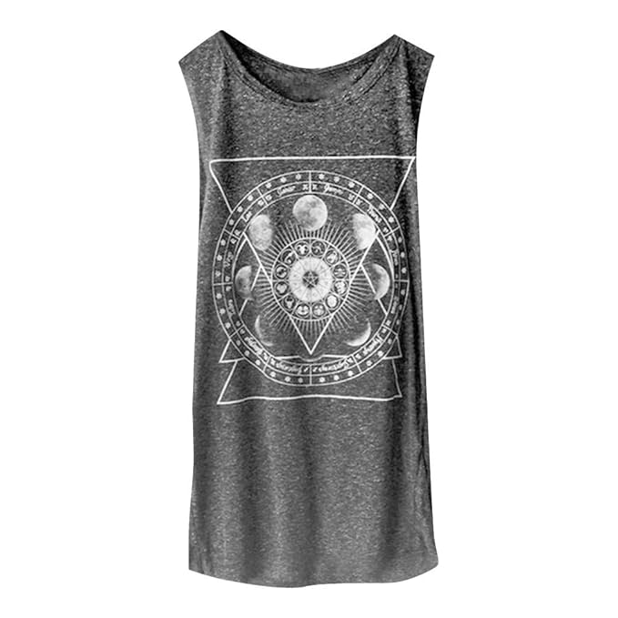 XuxMim Damen Print Weste Lässige Lose Top Ärmelloses Tank Sport Pullover Tunika Top