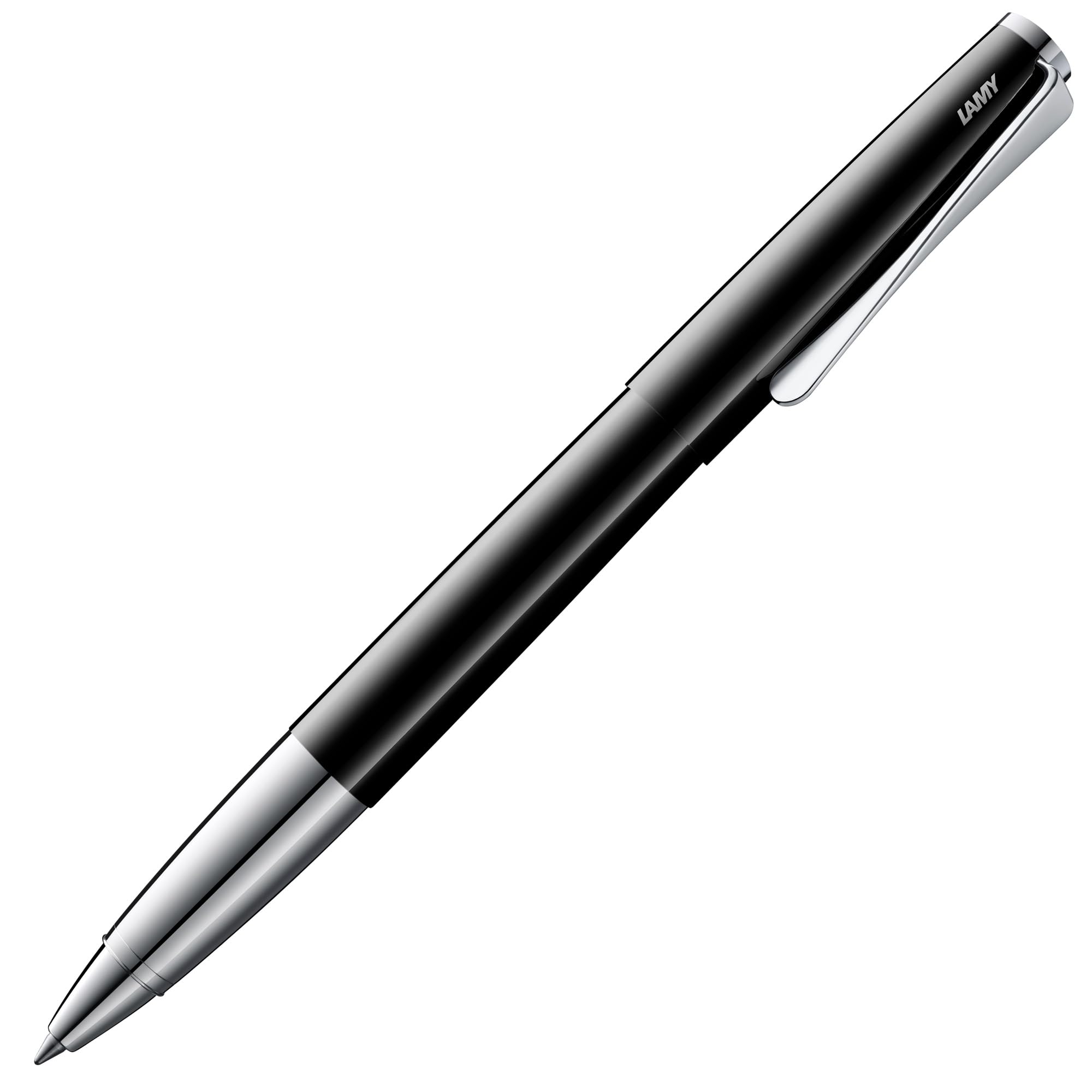 Lamy studio pianoblack - rollerball pen in elegant metal barrel - with propeller-shaped clip & in line width M M 63 rollerball refill in black — image 1