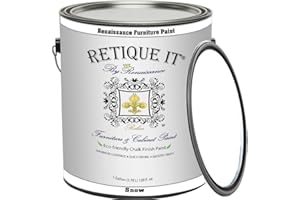 Retique It Chalk Furniture Paint, 128 Fl Oz (Pack of 1), 01 Snow