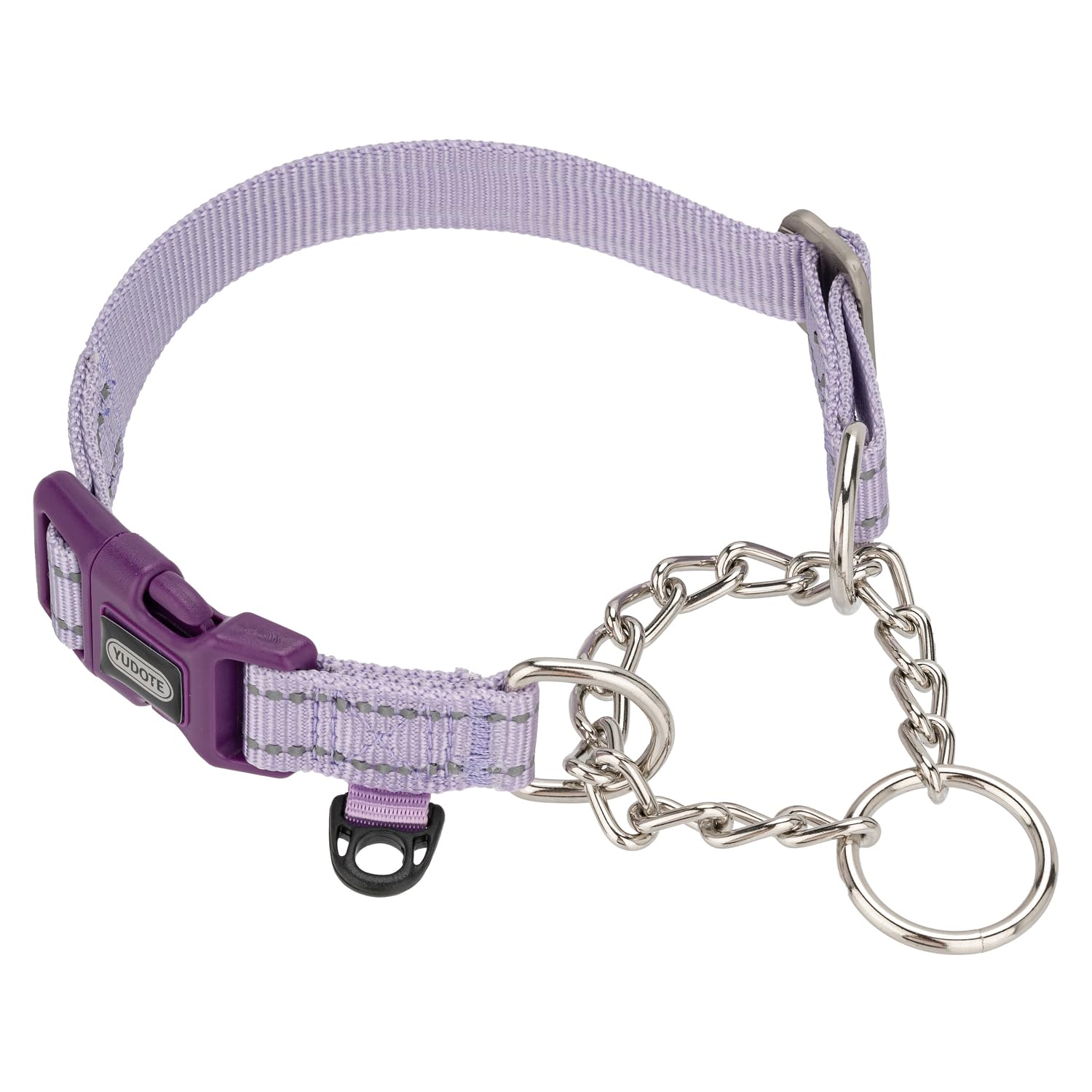 Petiry Half Choke Dog Collar,Reflective Nylon Dog Collar with Safety Side Release Buckle for Large Dogs 44-56cm,Lilac L — image 1