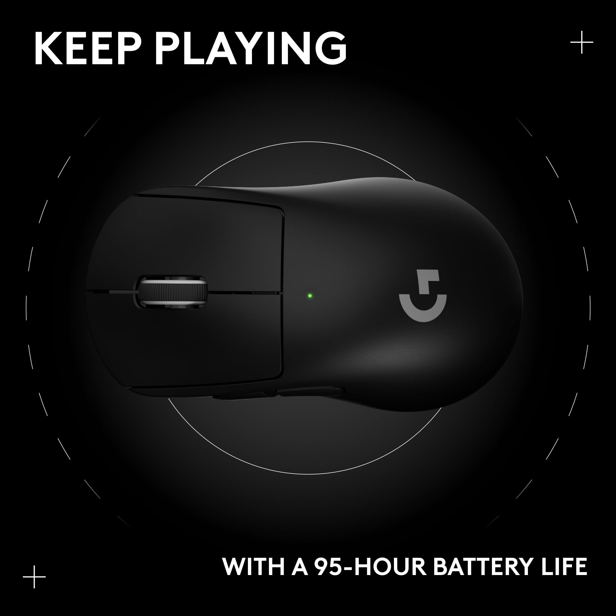 Logitech G PRO X Superlight 2 DEX Wireless Gaming Mouse, 60g pro-Grade Right-Handed Mouse with 5 programmable Buttons, USB-C Charging, 44k DPI Sensor, up to 8 kHz Polling for PC/Mac - Black