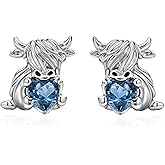 Highland Cow Earrings for Women 925 Sterling Silver Scottish Hyland Cow Studs Hypoallergenic Highland Cow Jewelry Birthday Gifts for Women Mother Wife Girlfriend