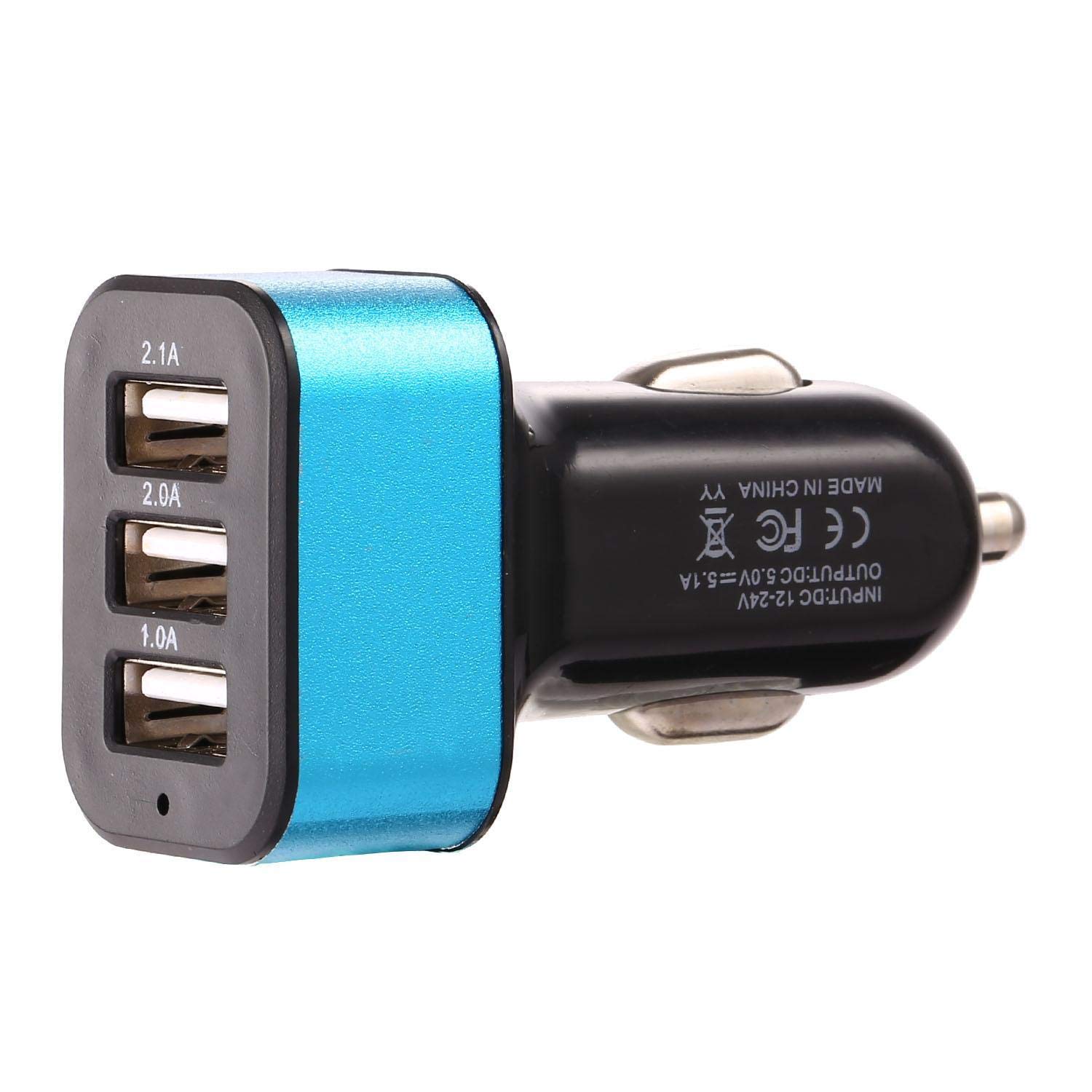 Kindsells Car Charger Mobile Phone 3 Ports USB Fast Charging Adapter for Smart Phones Car Chargers