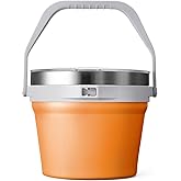 COKTIK 7L Insulated Ice Bucket with Lid,Double Wall Vacuum Stainless Steel Beverage Bucket Keeps Frozen Longer,Holds 6 Longnecks or 3 Bottles of Wine,for Cocktail, Champagne, Large Parties(Orange)