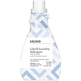 Amazon Brand - Solimo Concentrated Liquid Laundry Detergent, Free & Clear, Hypoallergenic, Free of Perfumes Clear of Dyes, 64