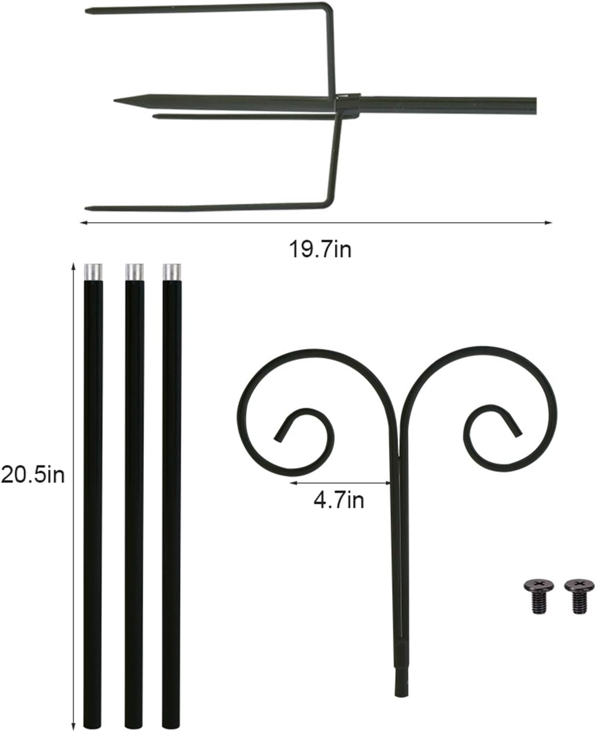 outdoor shepherds hook on 2pcs Adjustable Double Shepherd Hook For Outdoor Weddings Hanging Bird Feeders Yard Garden Outdoor Living Enterprisesupport Plant Care Soil Accessories