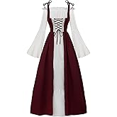 JerrisApparel Women Renaissance Lace Up Dress Medieval Gown Vintage Halloween Costume