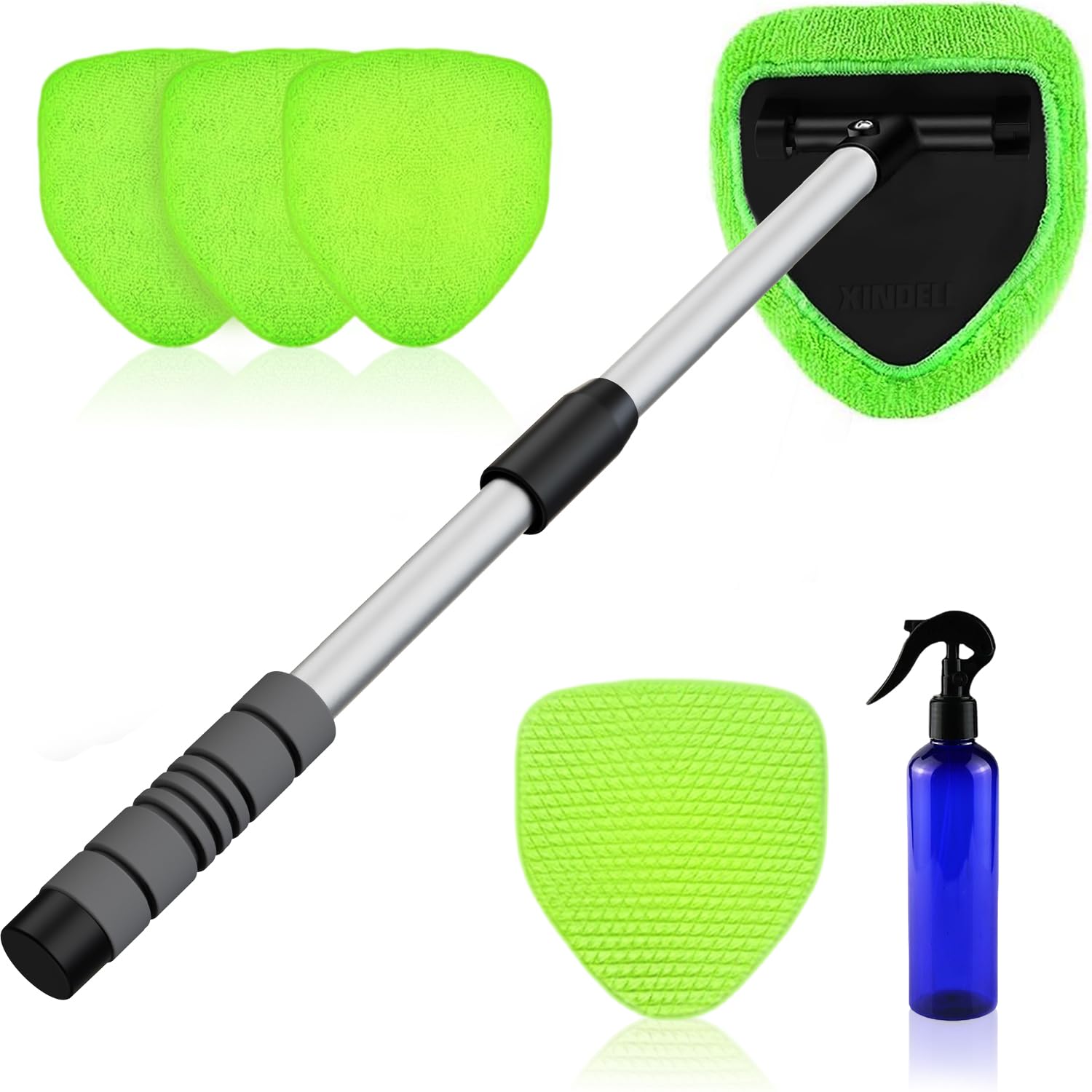 Photo 1 of XINDELL 29-inch Windshield Cleaner Tool – Car Interior Window Cleaning Kit with Extended Long Handle & 4 Microfiber Pads, Auto Wiper Windshield Brush for Car, Trucks, SUVs, RVs & Home