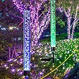 Sooreally 2pcs Solar Garden Lights Outdoor Decorative Solar Acrylic Bubble RGB Color Changing LED Solar Powered for Garden Yard Patio Pathway Decorations (Multi-Colored, Set of 2)