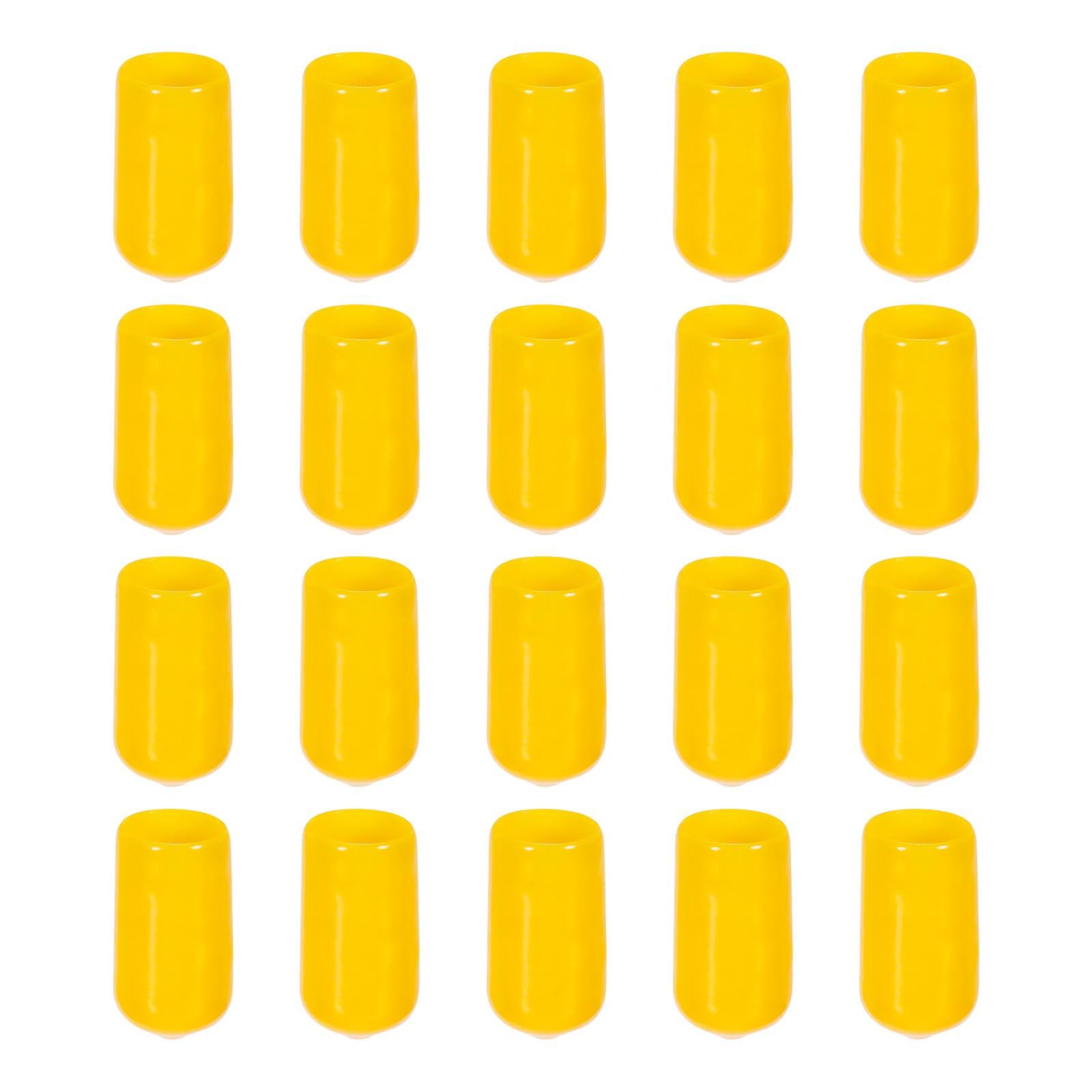 Rebower 50 Pack Screw Thread Protector Cover Rubber End Caps, [for Screw, Bolt, Rod End Cap] - 3/8 inch(10mm) inner dia/Yellow