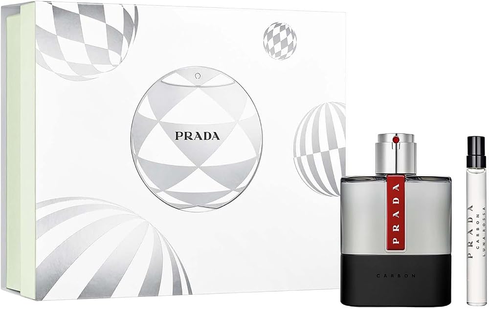 Prada Luna Rossa Carbon Eau de Toilette 100ml Gift Set 2022 EDT Travel Spray