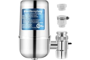 Voogoo Faucet Water Filter with 8-Layer Cartridge Tap Water Purifier Filtration System Dual Output for Hard Water Reduces Lea