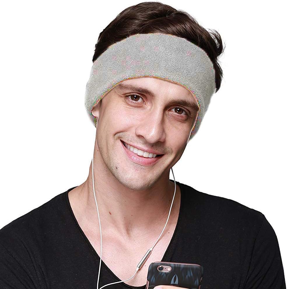 CHOKMAX Sleep Headphones, with Ultra Thin Adjustable Speakers Comfortable Soft Fleece Headband Sleep Eye Mask for Sleeping, Perfect for Air Travel, Sports, Relaxation, Meditation and Insomnia - Gray