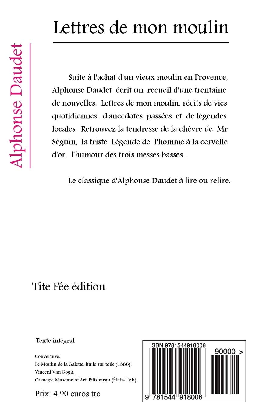 Amazon Com Lettres De Mon Moulin French Edition Daudet Alphonse Tite Fee Edition Books