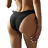 SherryDC Women’s Sexy Bikini Bottoms Tie Side Swimsuit Bottom Cheeky High Cut Ruched Butt Bathing Suit Bottom