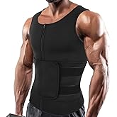 SHAPERIN Men Neoprene Sauna Zipper Waist Trainer Vest Tank Top Trimmer Body Shaper