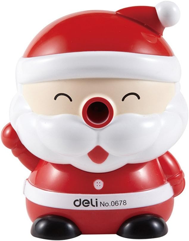 HOMEAN Christmas Pencil Sharpener-Portable Compact & Quiet Classroom Santa Claus Sharpener