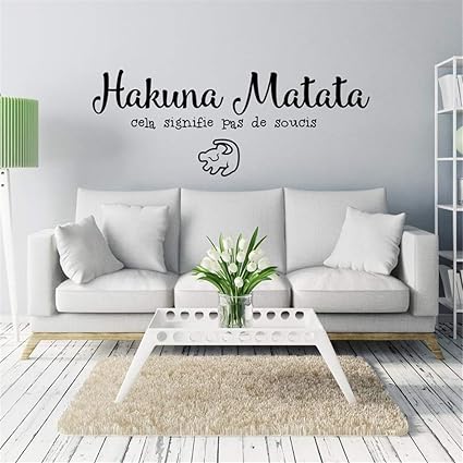 Stickers Muraux Chambre Ado Fille Hakuna Matata Cela Signifie Pas De Soucis Pour Le Salon Chambre Amazon Fr Bricolage
