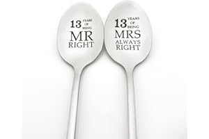 13th Anniversary Spoon Gifts for Him Her 13 Year Anniversary Present for Couples Boyfriend Girlfriend 13th Wedding Anniversar