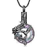 Hearbeingt Hummingbird Urn Necklaces for Ashes Circle Crystal Cremation Jewelry for Women Men Memorial Necklace Ash Holder for Human Pets Keepsake Jewelry for Loved Ones with Fill Tool