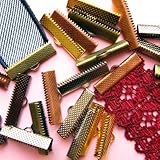25mm or 1 inch Ribbon Clamp Crimps with Loop -- Mixed Finish